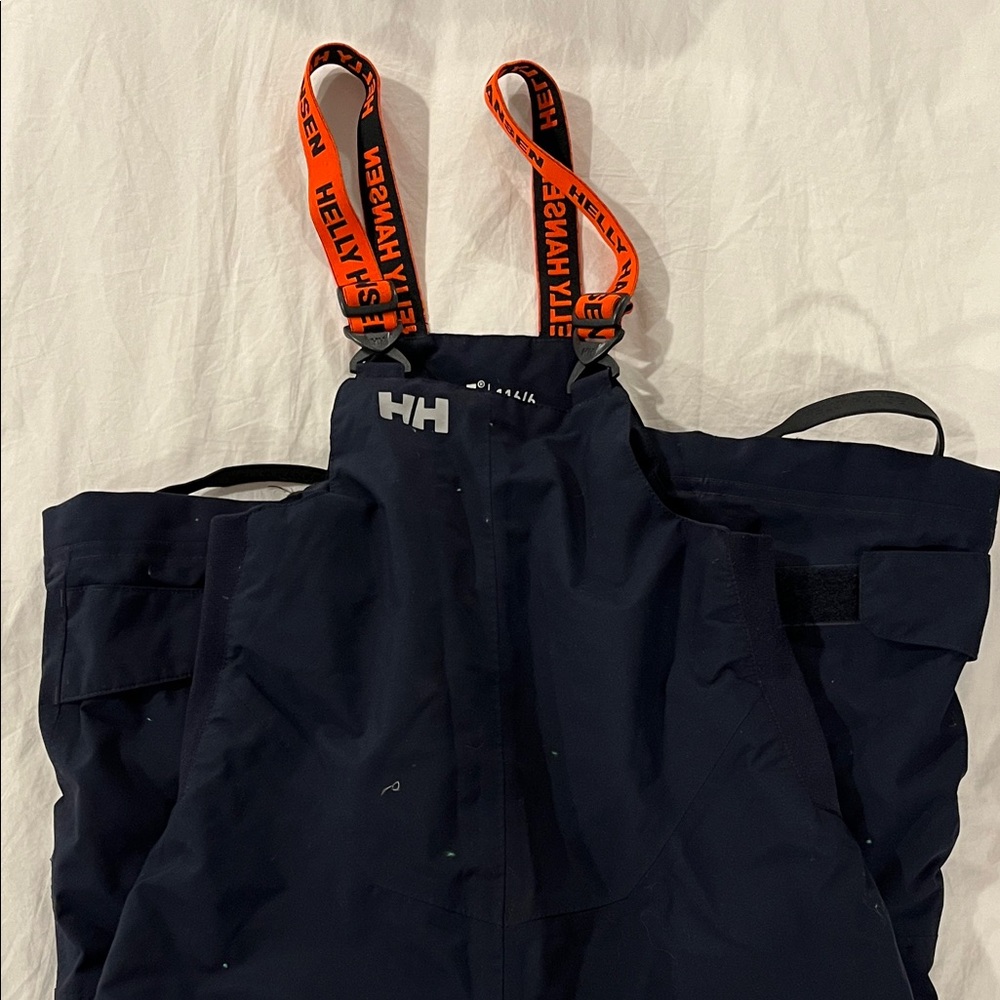 Helly Hansen Navy Bib Overalls with Orange Straps size 6